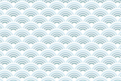 Blue waves pattern Wall Mural-Patterns-Eazywallz