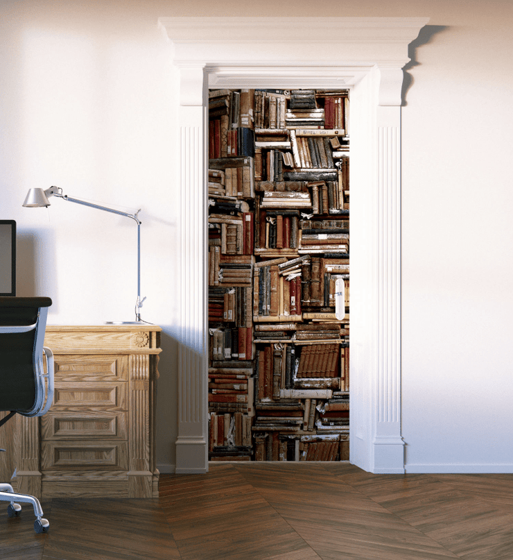 Books Door Mural-Vintage-Eazywallz