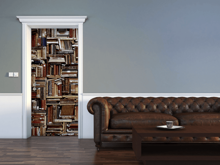 Books Door Mural-Vintage-Eazywallz