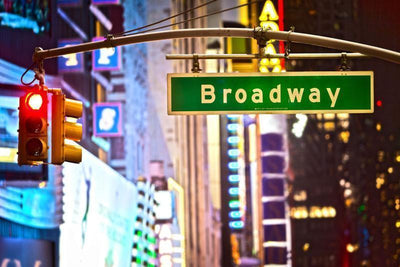Broadway Street Sign At Night Wall Mural-Buildings & Landmarks,Urban,Featured Category-Eazywallz