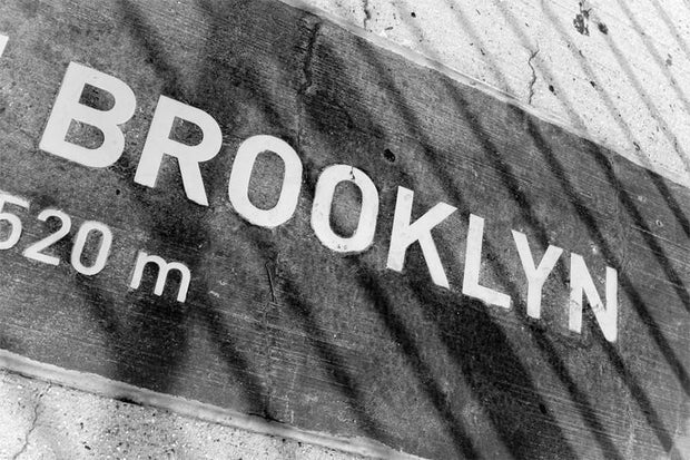 Brooklyn Wall Mural-Black & White,Buildings & Landmarks,Urban,Textures,Words,Featured Category-Eazywallz