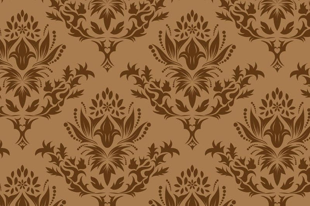 Brown royal damask Wall Mural-Patterns-Eazywallz
