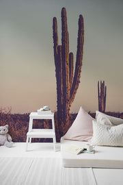 Cactus Under Sunset Wall Mural-Buildings & Landmarks,Landscapes & Nature,Staff Favourite Murals-Eazywallz