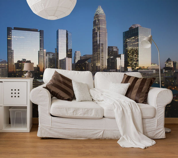 Charlotte Skyline Wall Mural-Cityscapes-Eazywallz