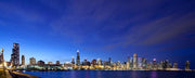 Chicago Skyline Panoramic at Night Wall Mural-Cityscapes,Panoramic-Eazywallz