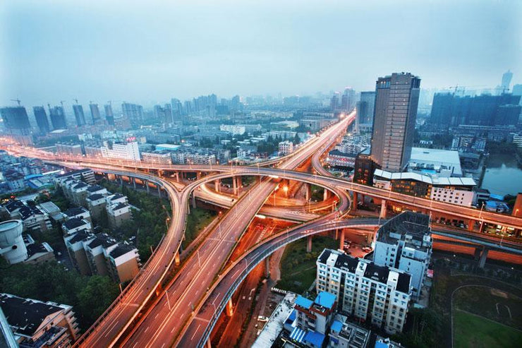 Cityscape Highway in Hong Kong Mural-Cityscapes-Eazywallz