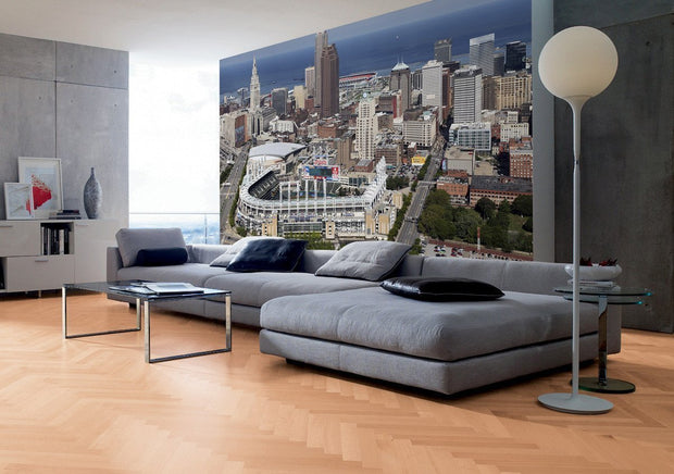 Clevland Skyline Wall Mural-Cityscapes-Eazywallz