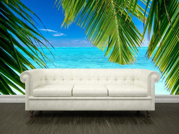 Coconut palm tree leaves Wall Mural-Tropical & Beach-Eazywallz