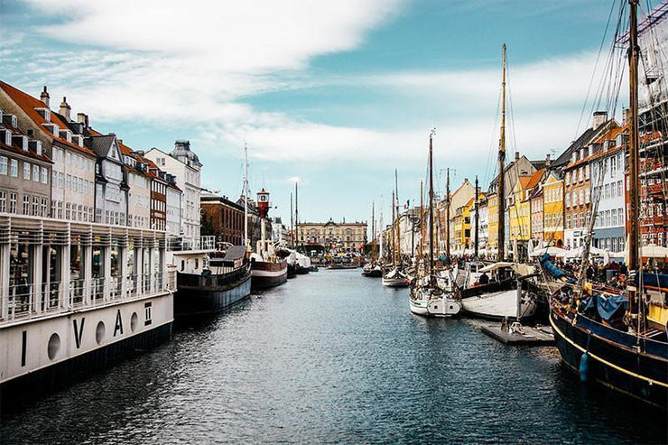 Colourful Canal in Copenhagen Wall Mural-Transportation-Eazywallz