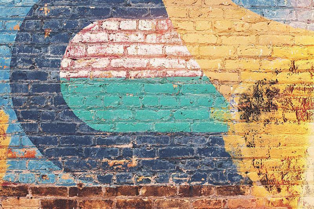 Colourful Painted Brick Wall Mural-Abstract,Zen,Textures,Words,Best Rated Murals,Featured Category of the Month-Eazywallz