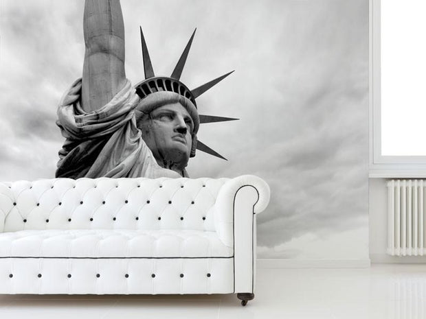 Detail of the Statue of Liberty Wall Mural-Black & White,Buildings & Landmarks,Featured Category-Eazywallz