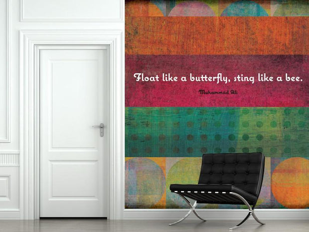 Float Like A Butterfly Wall Mural-Vintage,Zen,Words,Featured Category of the Month-Eazywallz