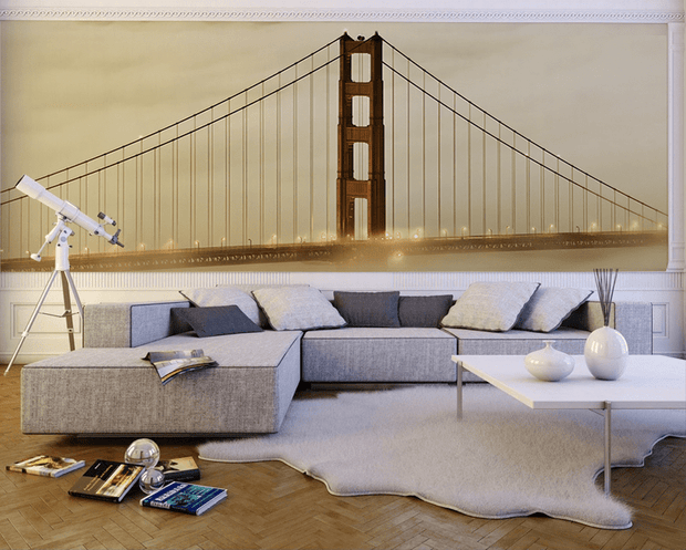 Foggy Golden Gate Bridge Wall Mural-Landscapes & Nature,Panoramic-Eazywallz