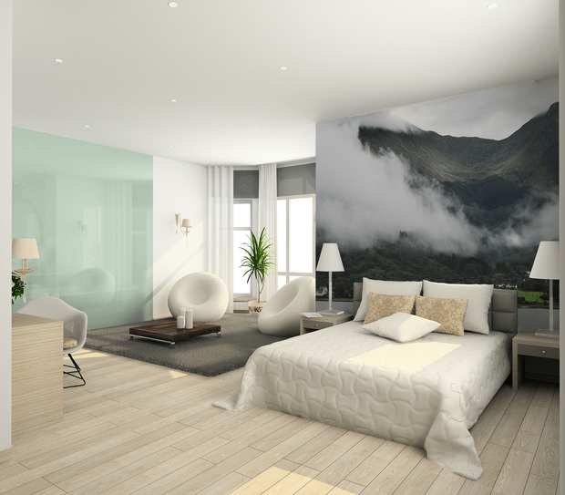 Foggy Mountains in Scotland Wall Mural-Landscapes & Nature,Panoramic-Eazywallz