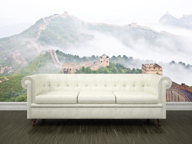 Great wall in fog, China Wall Mural-Buildings & Landmarks-Eazywallz