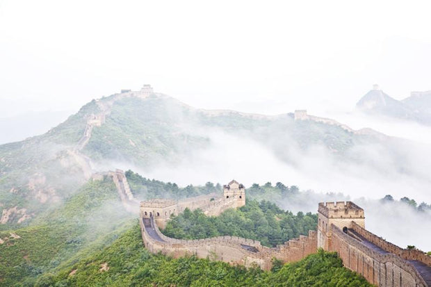 Great wall in fog, China Wall Mural-Buildings & Landmarks-Eazywallz