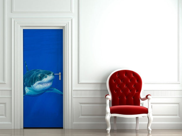 Great White Shark Door Mural-Tropical & Beach-Eazywallz