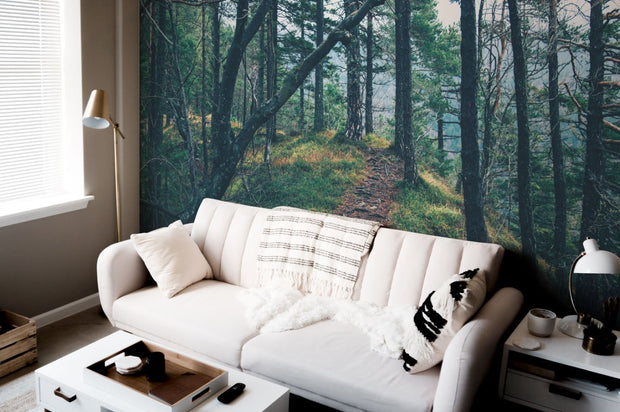 Green Forest Hill Wall Mural-Landscapes & Nature-Eazywallz