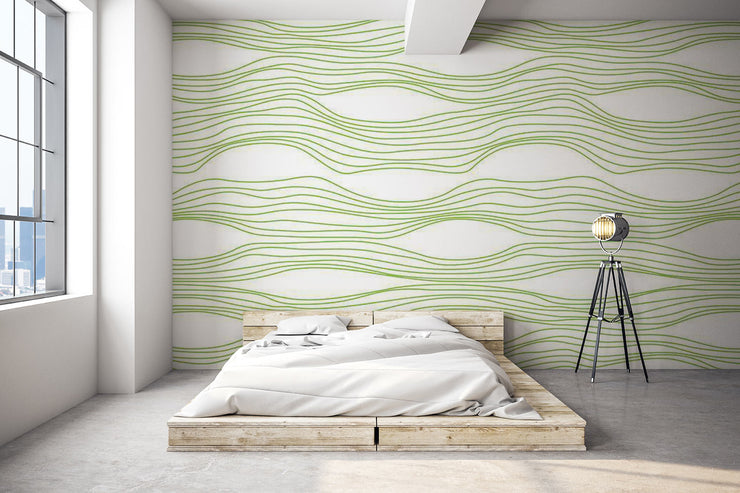 Green modern lines Wall Mural