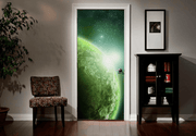 Green Planet in Space Door Mural-Space-Eazywallz