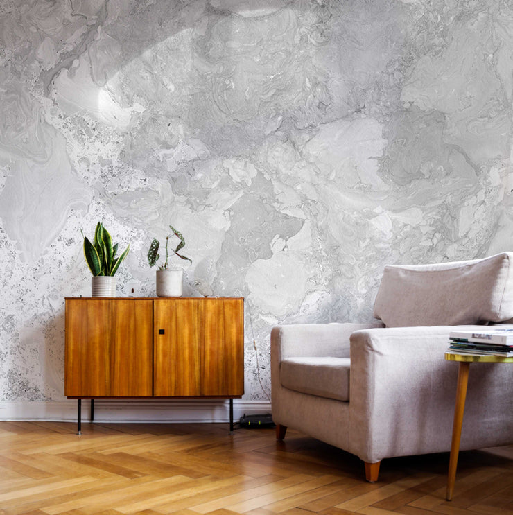 Grey Marbleized Wall Mural