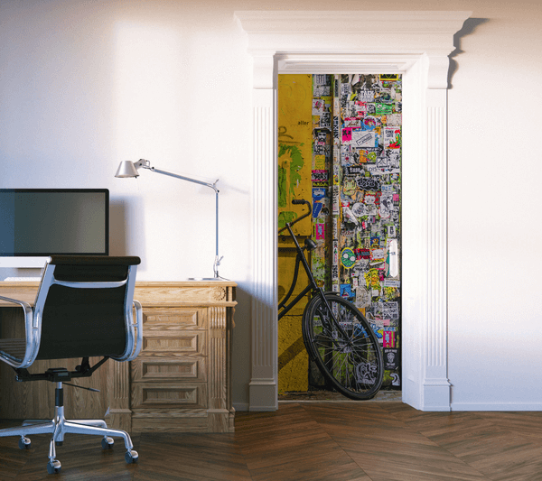 Grunge Graffiti Corner Door Mural-graffiti-Eazywallz