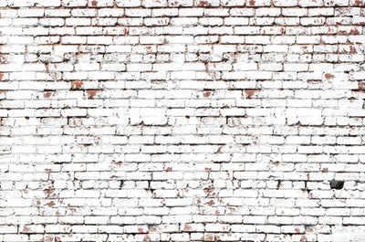 Grunge White Brick Wall Mural-Textures-Eazywallz