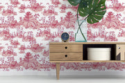 Red Chinoiserie Wallpaper