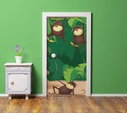 Hanging Monkeys Door Mural-Kids' Stuff-Eazywallz