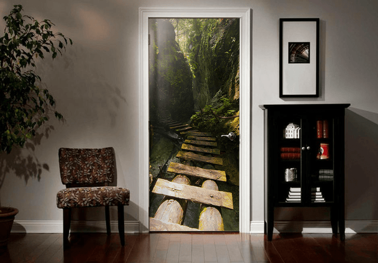 High Bridge through Forest Door Mural-Landscapes & Nature-Eazywallz