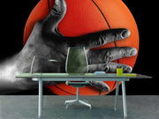 Holding the ball Wall Mural-Sports-Eazywallz