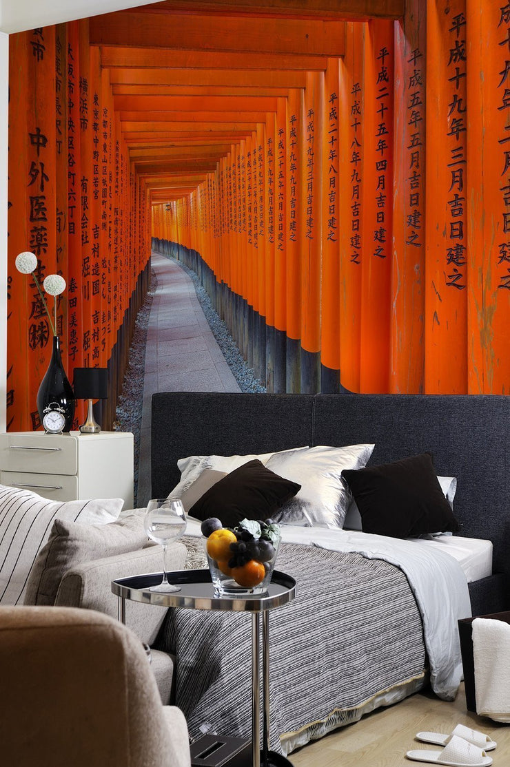 Japanese Torii Gate Trail Wall Mural-Landscapes & Nature,Zen-Eazywallz