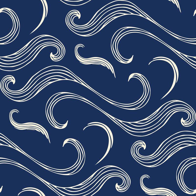 Peel & Stick Wallpaper 9ft x 2ft - Japanese Waves Color Pine Mint Custom  Removable Wallpaper by Spoonflower - Walmart.com