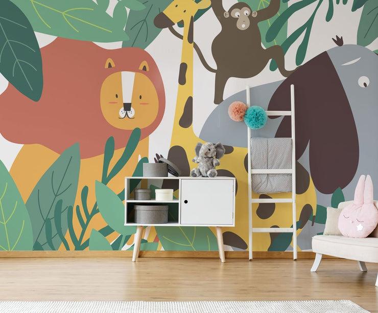 Kids Wild Animals Wall Mural-Kids' Stuff-Eazywallz