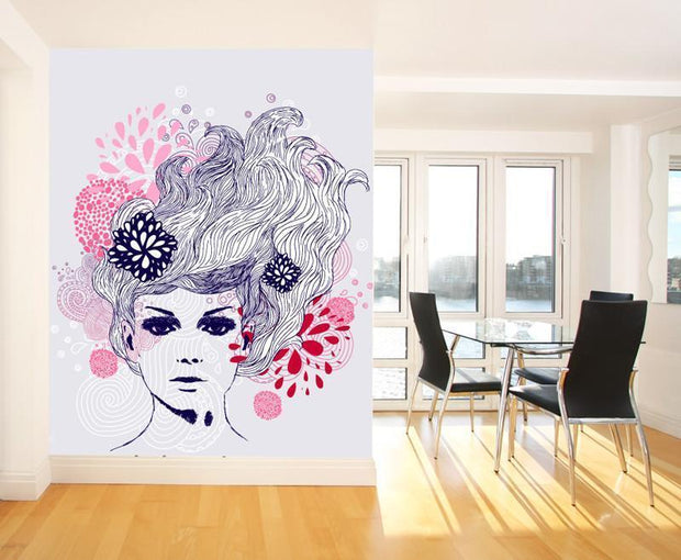 Lady Lines Wall Mural-Modern Graphics-Eazywallz