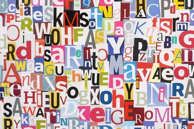 Letters Collage Wall Mural-Abstract,Urban,Vintage,Words-Eazywallz