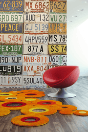 License Plate Collage Wall Mural-Transportation-Eazywallz