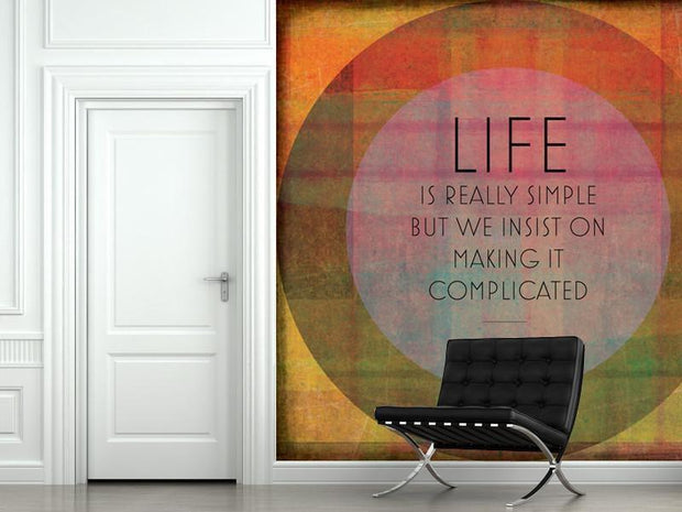 Life is Really Simple Wall Mural-Vintage,Zen,Words,Featured Category of the Month-Eazywallz