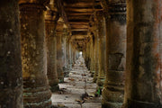 Long corridor in Angkor temple, Cambodia Wall Mural-Buildings & Landmarks-Eazywallz
