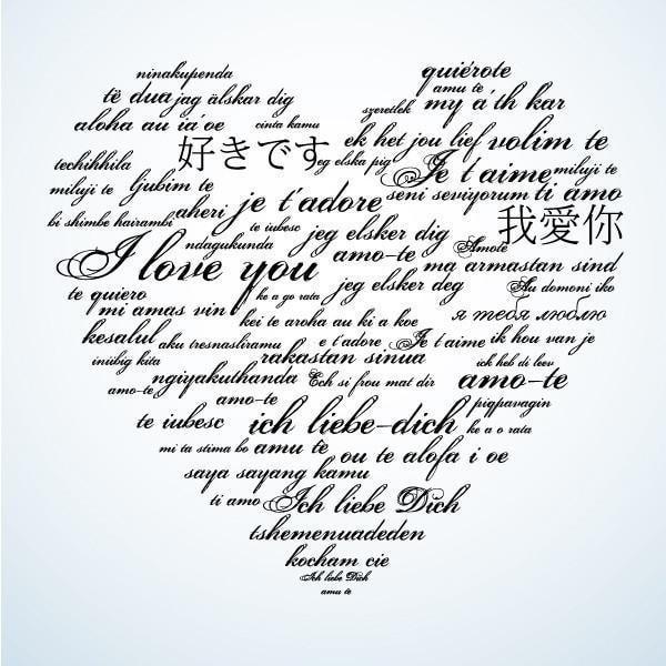 Lovely heart Wall Mural-Words,Featured Category of the Month-Eazywallz