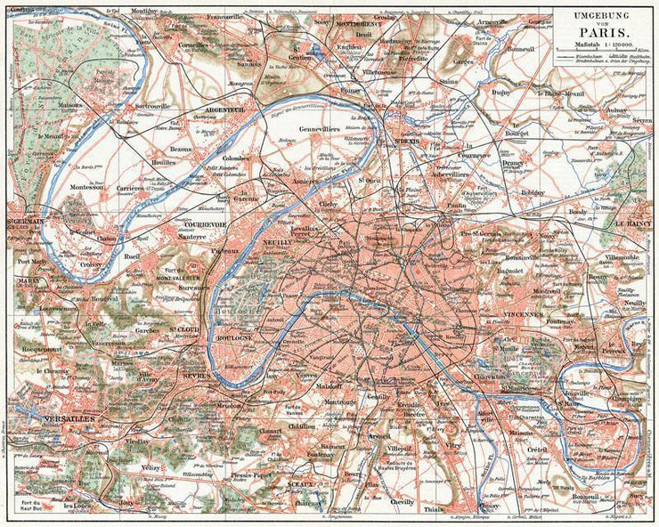 Map of Paris and the suburbs Wall Mural-Maps-Eazywallz