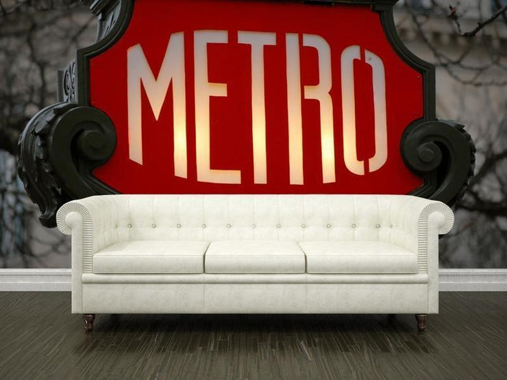 Metro sign in Paris Wall Mural-Transportation,Urban-Eazywallz