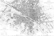 Minimal Map of Paris Wallpaper Mural-Maps-Eazywallz