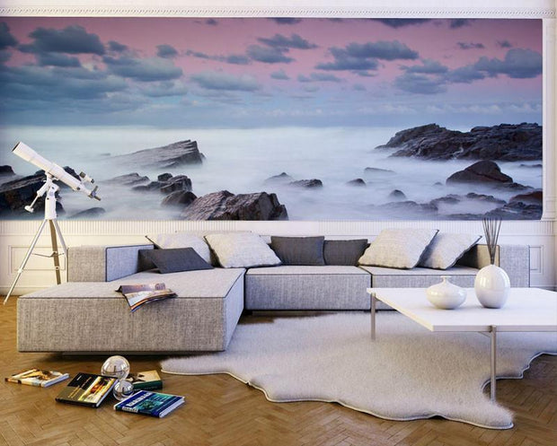 Misty Seascape Wall Mural-Landscapes & Nature,Panoramic-Eazywallz