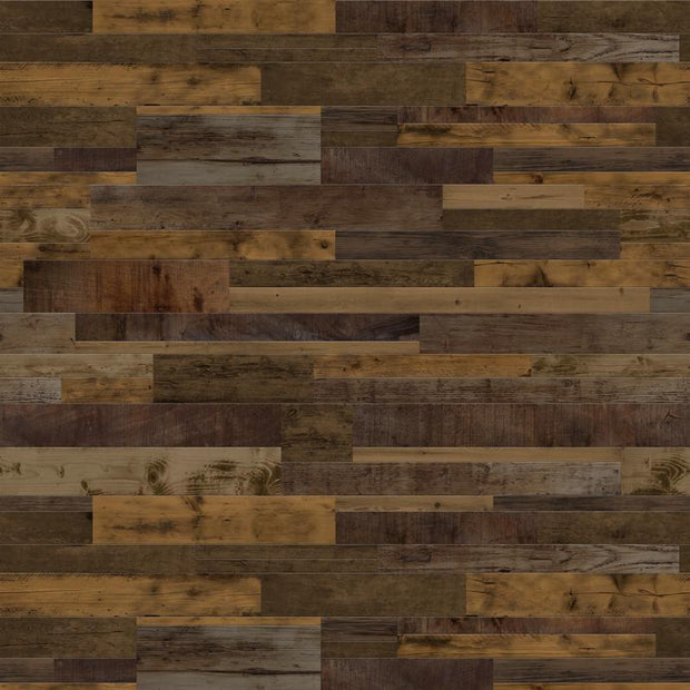 Mixed Brown Reclaimed Wood Removable Wallpaper-wallpaper-Eazywallz