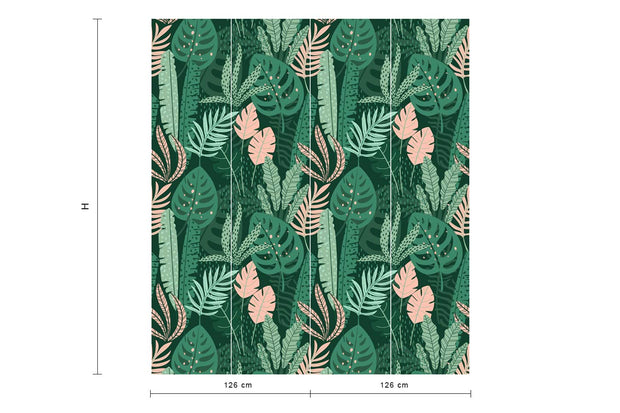 Mixed Jungle Leaves Panel