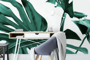 Monstera Leaf Detail Wall Mural-Tropical & Beach-Eazywallz