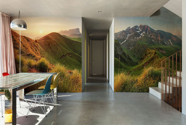 Mountain sunrise panorama in Dolomites Passo Giau Wall Mural-Landscapes & Nature,Panoramic-Eazywallz