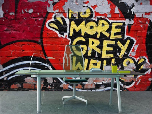No more grey walls Wall Mural-Urban,Words-Eazywallz
