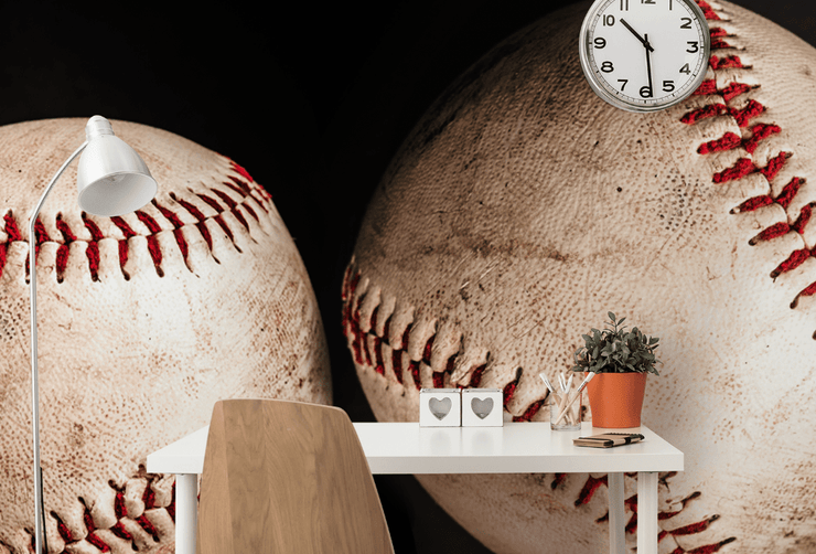 Old Baseball Closeup Wall Mural-Sports-Eazywallz